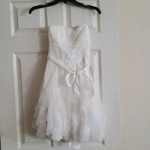 Strapless Lace Tulle Evening Dress